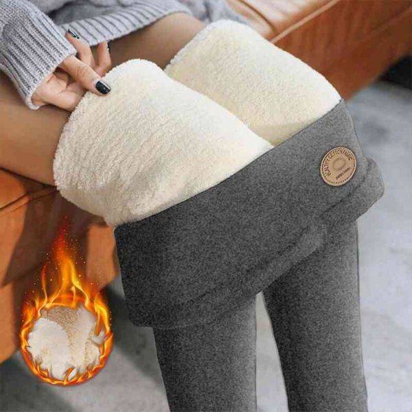 

womens warm leggings soft with fleece thermal pants gray high waist leggings skinny thick velvet winter for women, Black