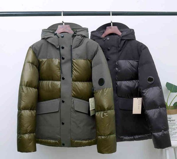 

2021 new white duck hooded parker windproof and waterproof men's down et outdoor sports sential, Black