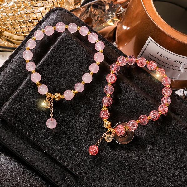 

charm bracelets 2021 trendy pink red beaded elastic summer fashion & bangles friend gifts jewelry girls bracelet, Golden;silver