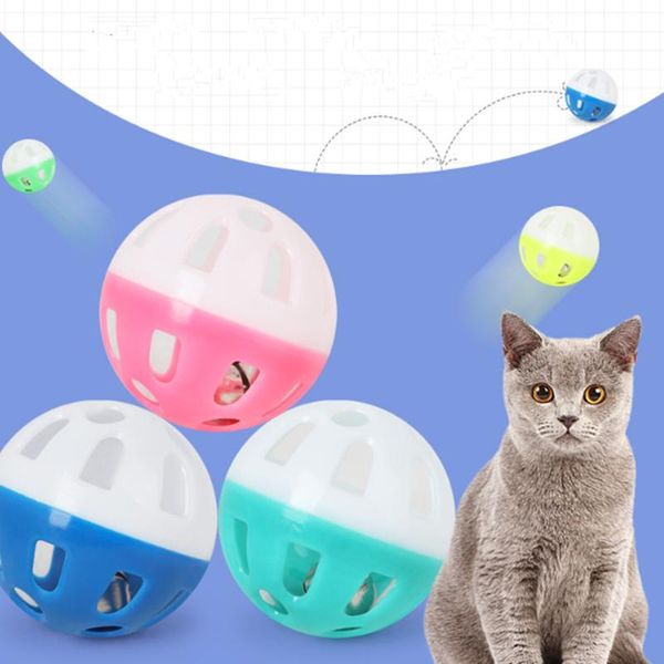 

cat toys plastic pet toy small bell balls hollow out ball supplies interactive