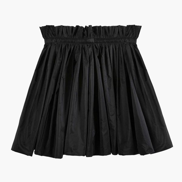 

skirts 2021 spring summer high elastic waist black pleated split joint short half-body skirt women fashion tide a908