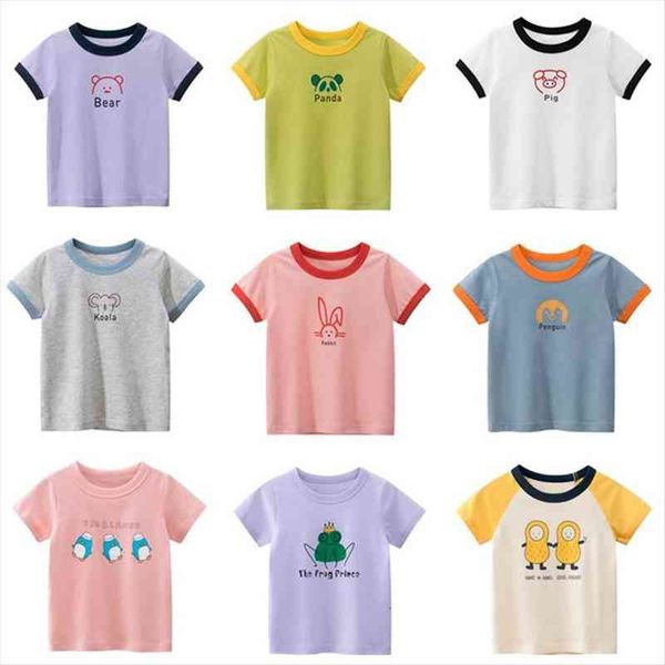 

kids t shirt for girl summer baby clothes cotton short sleeve infant children toddler clothing 2 8year, Blue