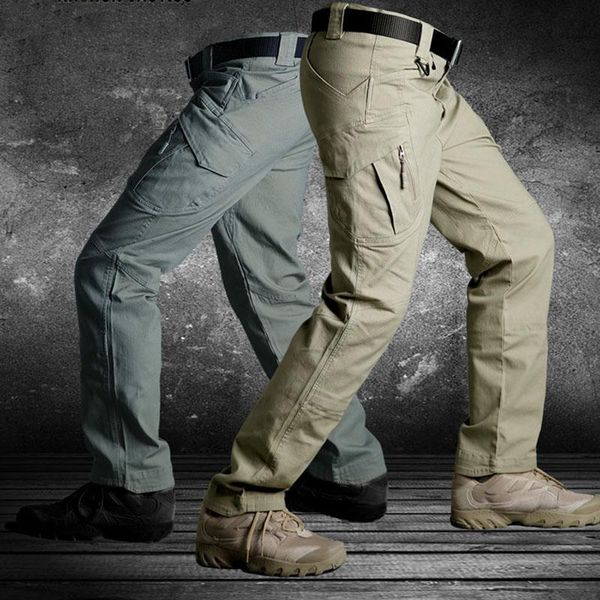 

men's pants archon 1x9 tactical casual cargo men with multi pockets army outdoor waterproof wear-resistant training overalls, Black