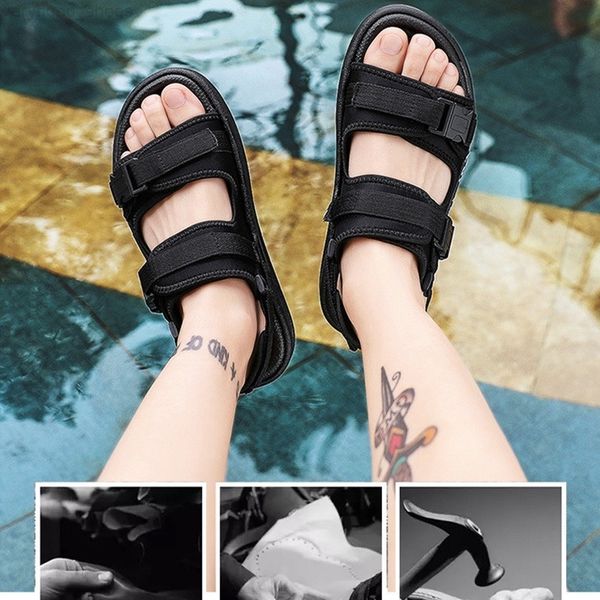 

men's casual sandals slippers breathable and comfortable 112, Black