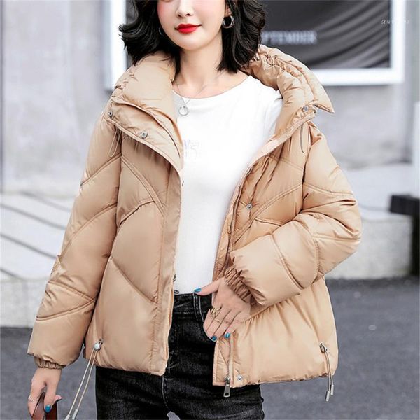 

women's down & parkas women short loose bread jacket winter thick cotton padded coats female fashion casual warm ladies jackets, Black
