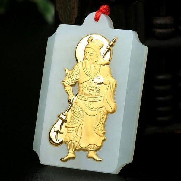 

lockets foot gold inlay and tian yu guan gong pendant menh3#, Silver