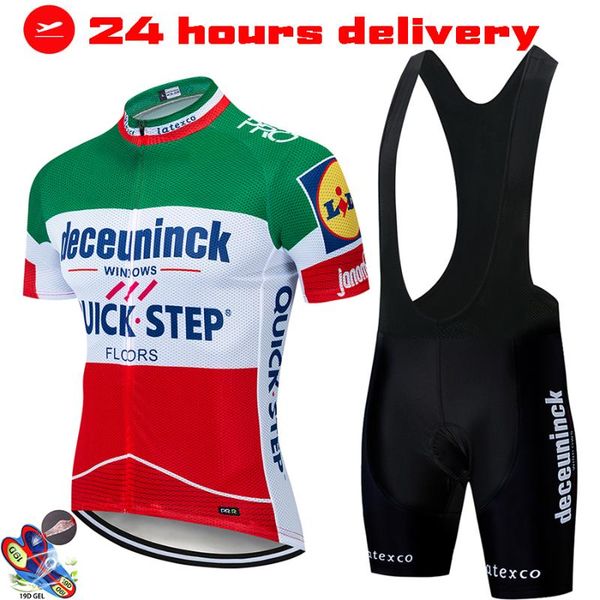 

summer men's cycling jerseys set quick step bicycle clothes dry polyester bike clothing racing sets, Black;blue