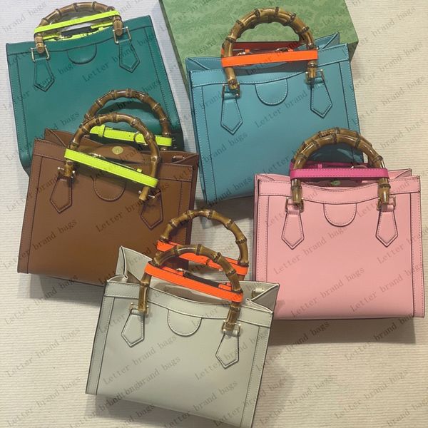 7A Diana Bamboo CC Tote Bag Designer Handtasche Echtes Leder Schultertaschen Damen Geldbörse Pochette