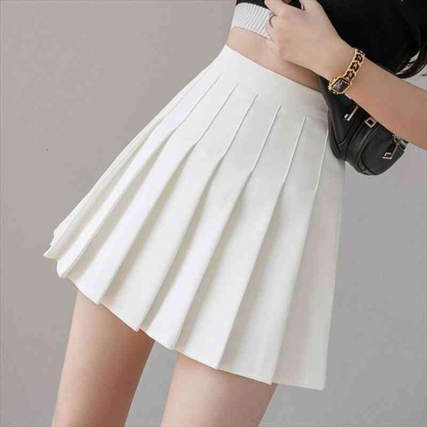

pleated high waist mini skirt women white micro skirt ladies korean style summer miniskirt y2k egirl, Black