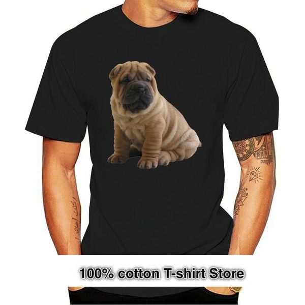 

men's t-shirts hip hop novelty t shirts mens brand clothing shar pei cute dog tee shirt, White;black