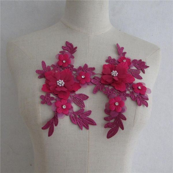 

ribbon embroidery lace collar rhinestone flowers diy decoration sewing clothes applique accessories craft supplies, Pink;blue