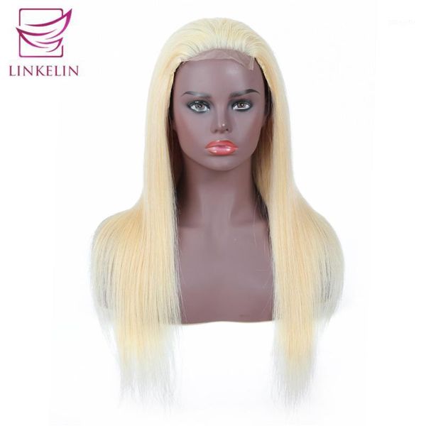 

malaysia human hair613 lace closure wigs straight 4x4 front for black women 180% non- remy hair1, Black;brown