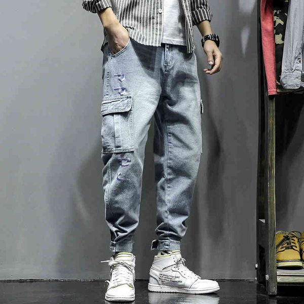 

jean streetwear jeans hip hop denim brem pants, Blue