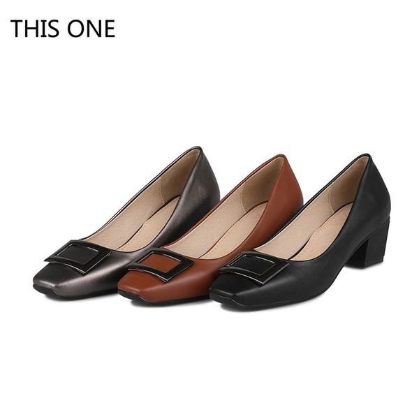 

dress shoes 2021 women pumps spring autumn square heel fashion comfortable shallow mouth metal decorative wedding party, Black