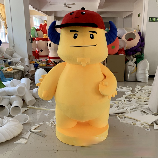 

mascot costumes cartoon doll costume standing display doll decoration large doll props custom large display puppet custom, Red;yellow
