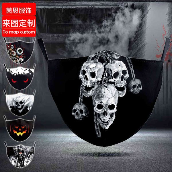 

high-quality s new halloween thriller pumpkin washable printed dust mask