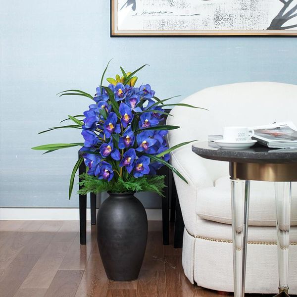 

vases hand touch landing fake flower artificial cymbidium living room el office decorative big size vase sets