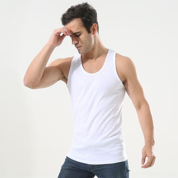 

6wgR vest pure summer men' youth sports fitness hurdle elastic men' tank tops bottomed sports fitness cotton t-shirtcotton t-shirt, White;black