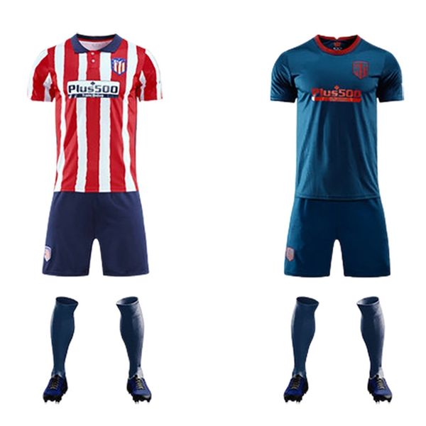 

2021 football suit men's and women's atletico madrid training kit, Black;white