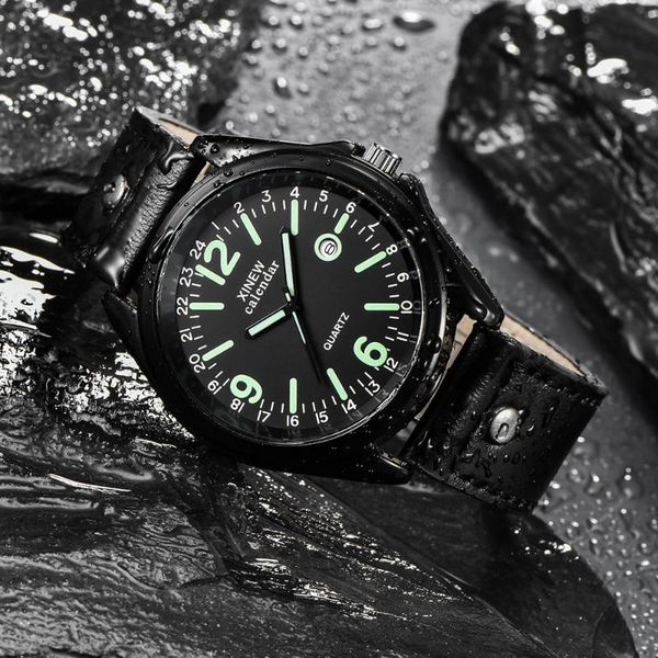 

wristwatches sport mens watches men's quartz watch outdoor date stainless steel military sports analog army wrist, Slivery;brown