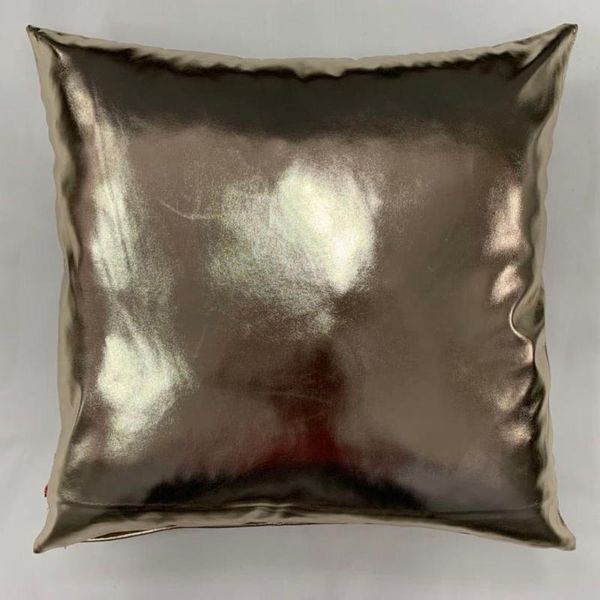 

solid color silver gold home decor pure fashion pillowcase pu leather cushion cover shiny cushion/decorative pillow