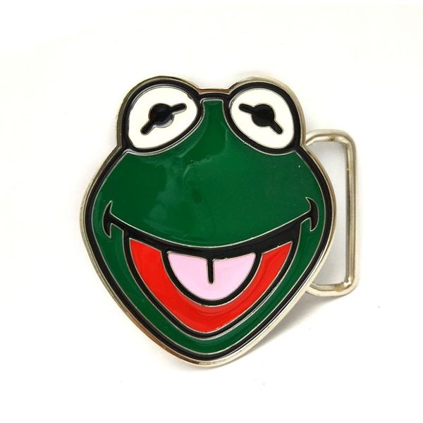 

belts western cowboy zinc alloy personality cute frog belt buckle gift, Black;brown