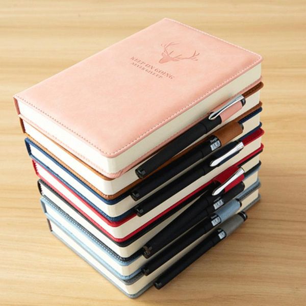 

notepads a5 360 pages notebook forest style pu leather cover notepad traveler journal student school stationery office supplies, Purple;pink