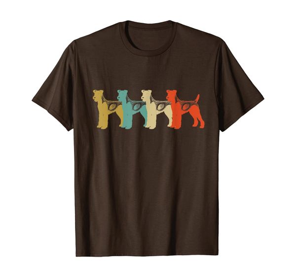 

airedale terrier dog vintage t shirt silhouette dog lovers, White;black