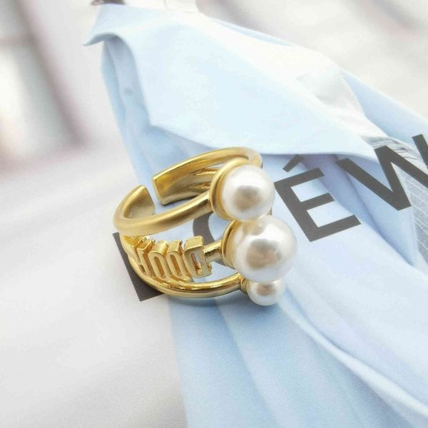 

light luxury minority pearl fashion personalized open ring women fine jewelry discount, Silver