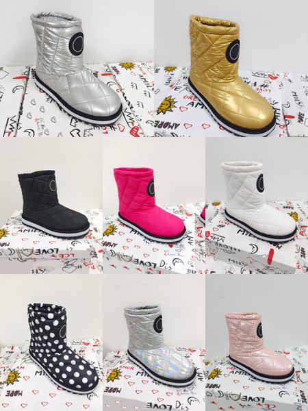 

2021 winter women's flat bottomed snow boots multi color versatile classic style warm size 35-42, Black