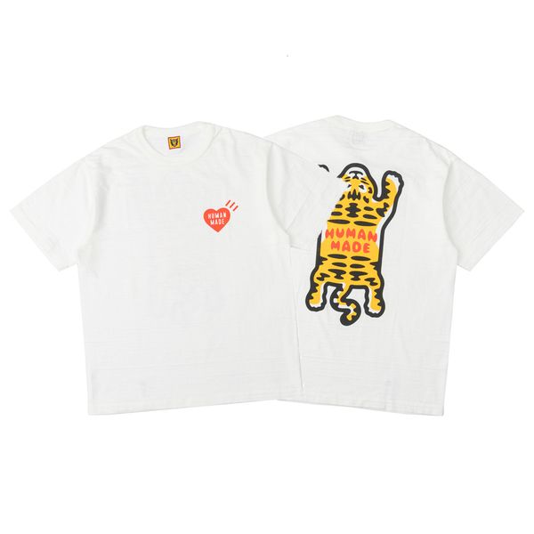 

men's t-shirts man made tiger heart graphic impression t streetwear, White;black