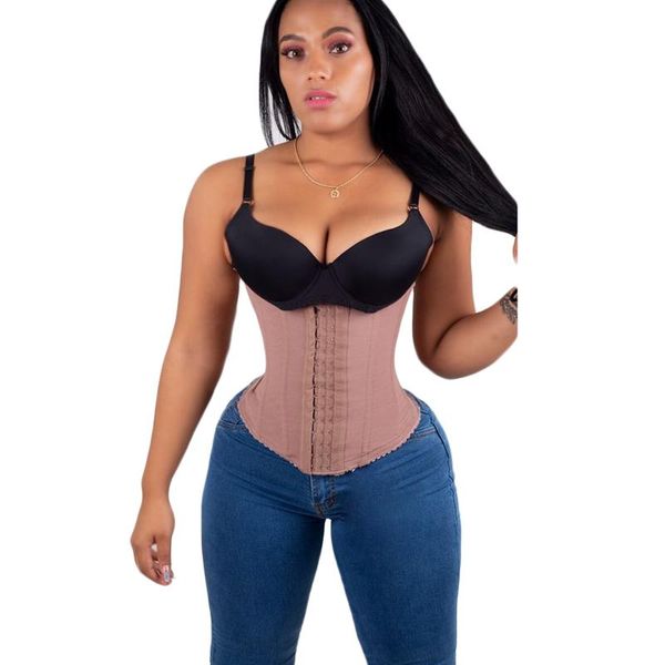 

women's shapers women waist trainer vest powernet smooths contours compression tummy gaine femme corset, Black;white