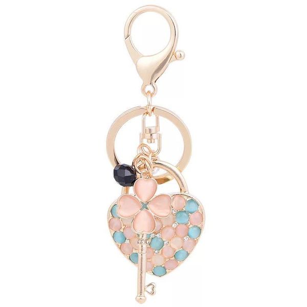 

keychains crystal loving couple key chains love car ring female resin heart bag pendant accessories keychain, Silver
