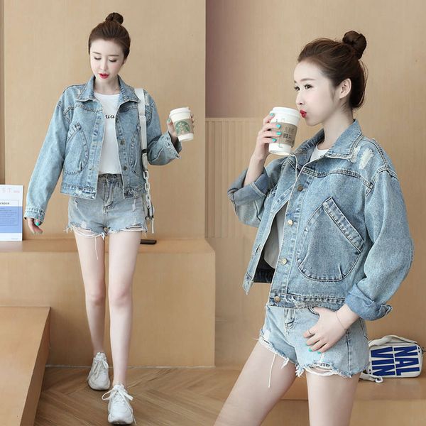 

jackets coats denim jacket women's spring and autumn korean version easy to match net red fashion nk4m, Black;brown