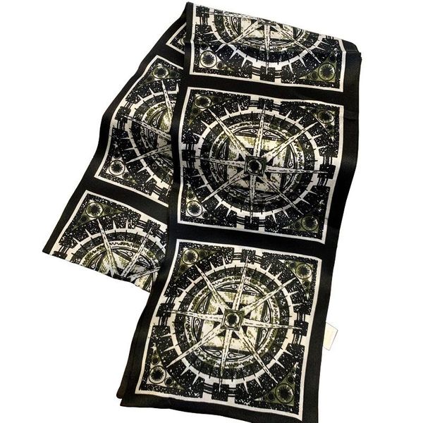 

compass print scarf western style choker web celebrity silk satin narrow scarves multi all season ribbon wholesale zsbd236, Blue;gray