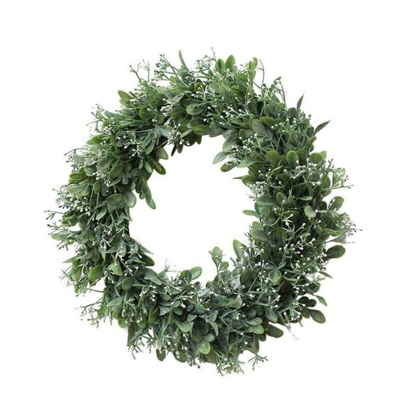 

decorative flowers & wreaths artificial green leaves wreath front door shell grass boxwood for wall window indoor birthday wedding party dec