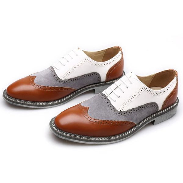 

dress shoes men's leather business leisure block carved british fashion korean version of the trend color personality youth, Black