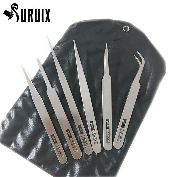 

professional hand tool sets 6-piece set of stainless steel tweezers hobby electronic jewelry watch industrial precision repairs diy tools