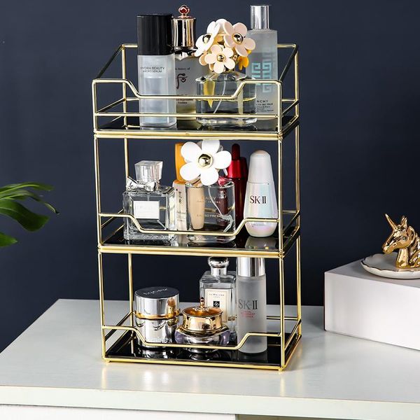 

bathroom storage & organization anfei arrivals perfume organizer metal gold lipstick cosmetic rotating cake display