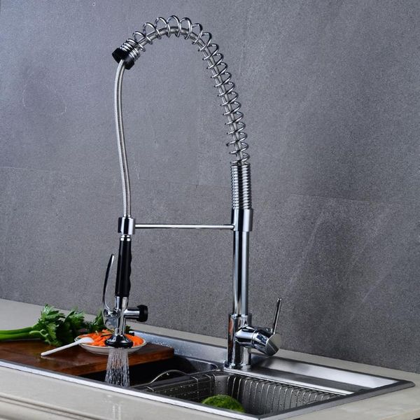 

bathroom sink faucets kitchen double-use brass tall faucet mixer pull out spray single handle swivel spout taps