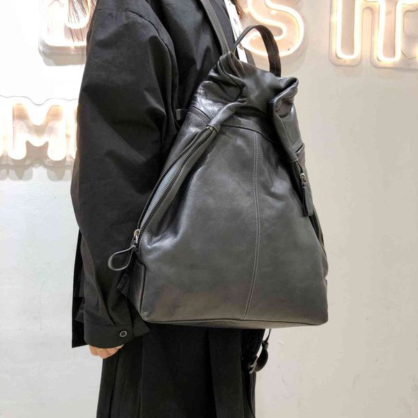 

leather handmade leather double shoulder bag women's style