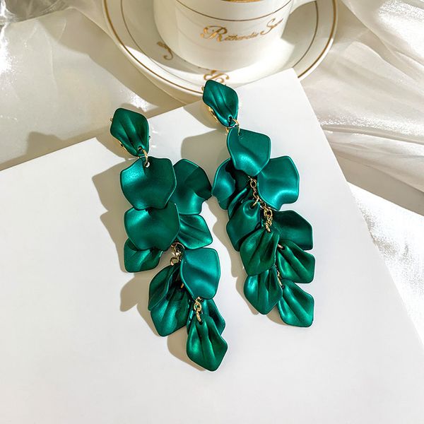 

green rose petals wedding earrings natural diamond earrings set luxury set dinner style earrings for women fashion diamond wedding bridal je, Black