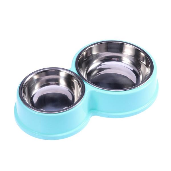 

dual stainless steel dog bowl pet water feeder ) cat bowls & feeders