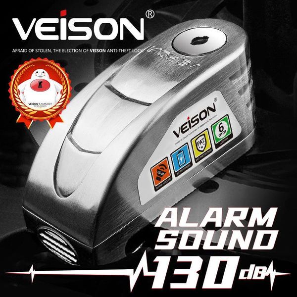 

theft protection veison motorcycle alarm 130db lock bicycle waterproof padlock accessories disc quad anti-theft bike