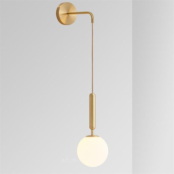 

wall lamp creative post modern bedroom bedside balcony aisle nordic lamps simple american bronze frosted glass lighting