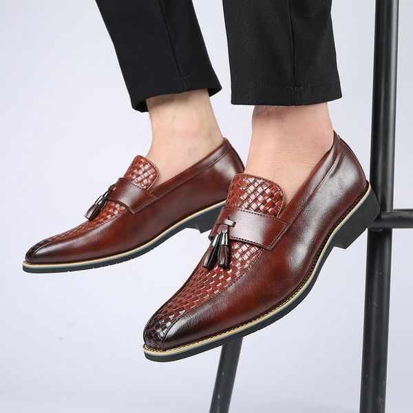 

dress shoes men male business man formal pu leather loafers mens driving men's zapatos de hombres, Black
