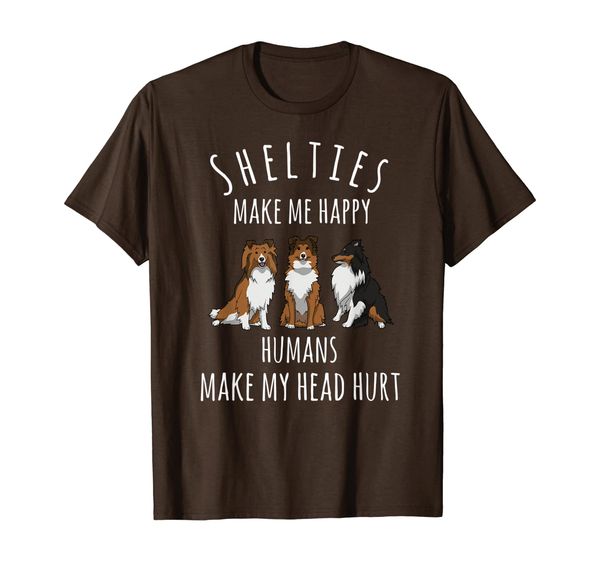 

adorable shelties make me happy, sheltie gift funny t-shirt, White;black