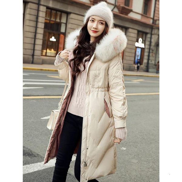 

women's down & parkas elegant fashion arrival solid woman trendy hooded loose pockets warm autumn winter long female 55qq, Black