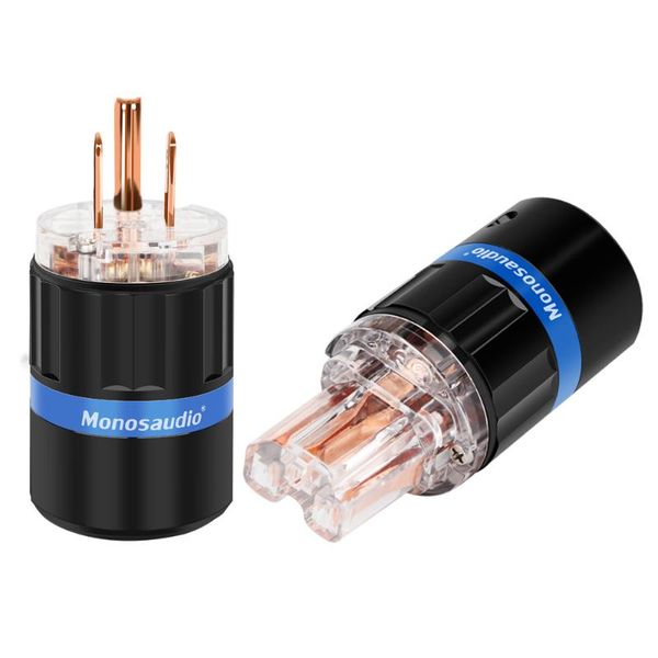 

smart power plugs monosaudio m105/f105 hi-end pure copper us ac plug electric outlet connector ac250v 16a hifi adapter