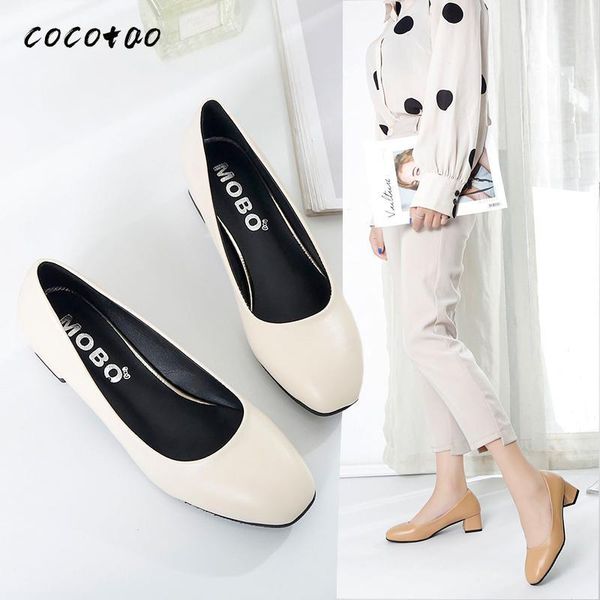 

dress shoes high heel women 2021 spring square head low-heeled heeled single professional work comfortable, Black